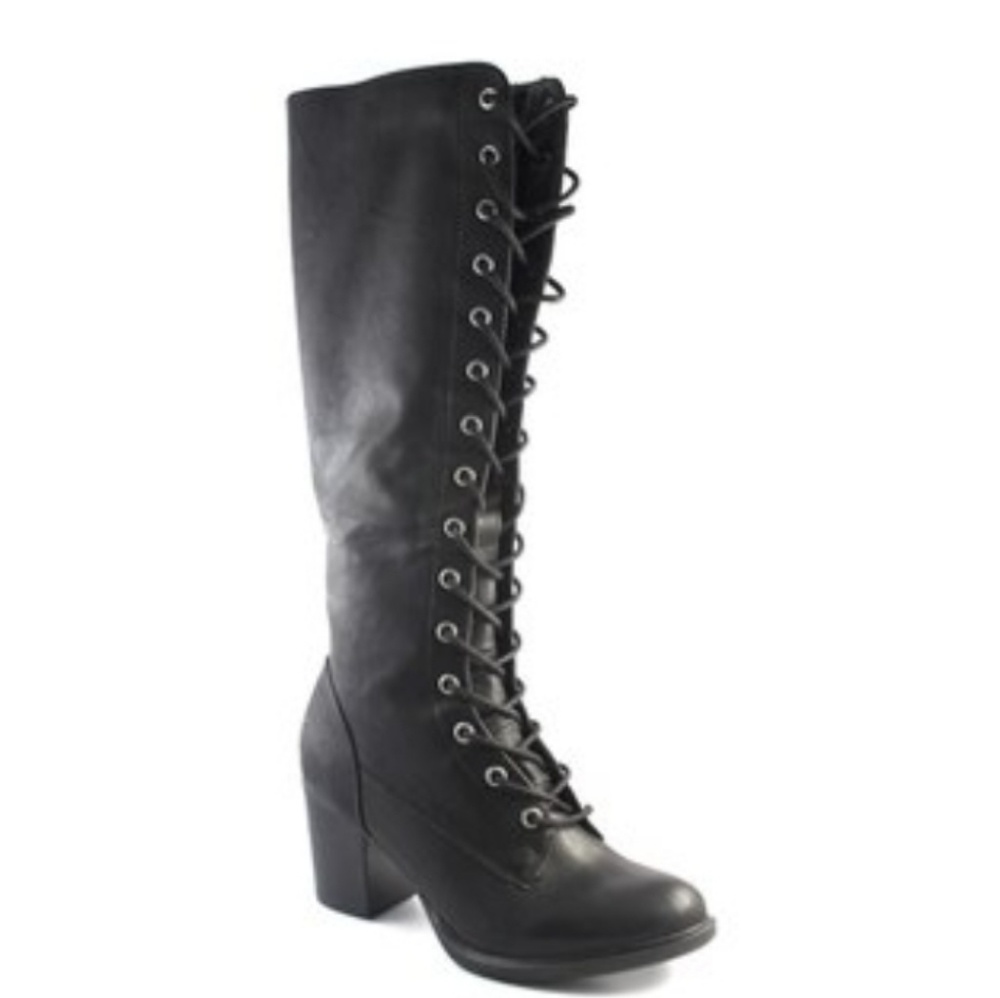 BRAND NEW 9West Tall Lace-Up Boot with Side Zip